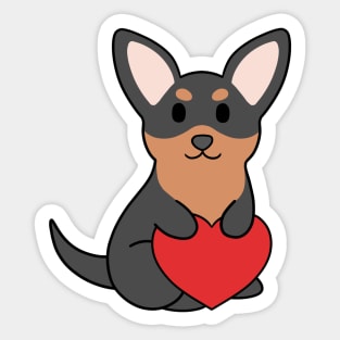 Black and Brown Chihuahua Heart Sticker